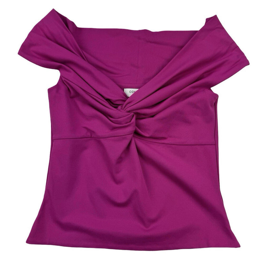 Aritzia Contour Twist Off-Shoulder Top Fushia Pink Size M